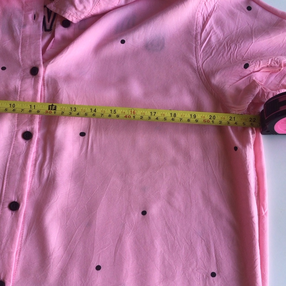 Lazy Oaf Go Away pink polka dot button up shirt dress - Picture 8 of 16